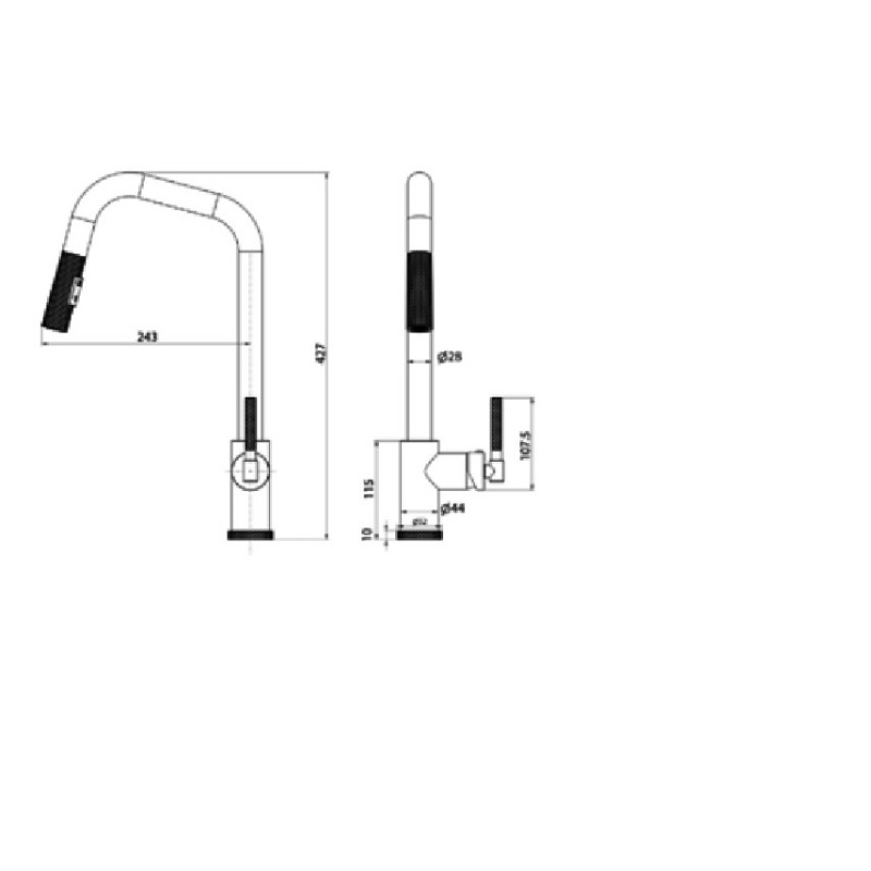 SET kuhinjskega korita in armature TESA105-MATENO