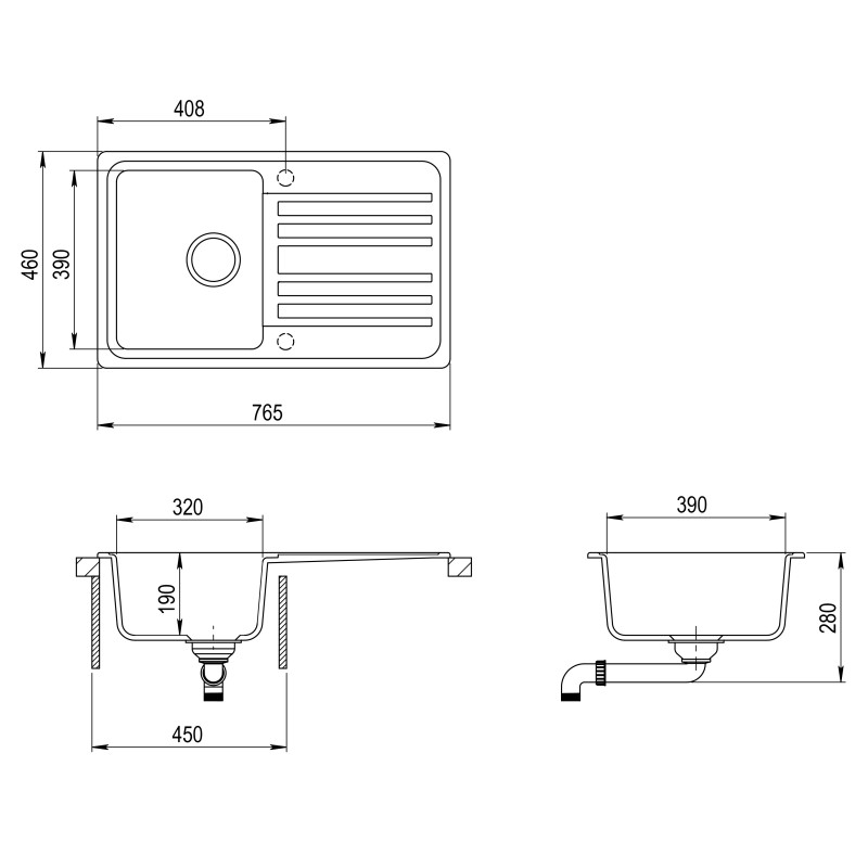 SET kuhinjskega korita in armature NOTUS101S