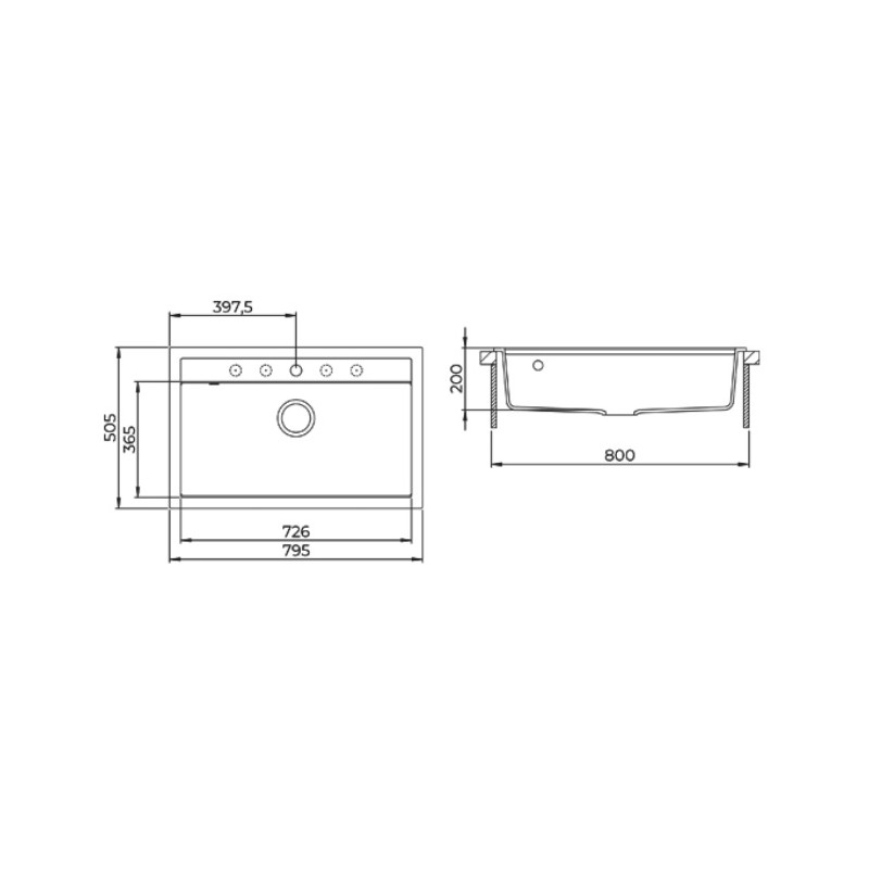 Kuhinjsko korito QUADRO SQQ103P