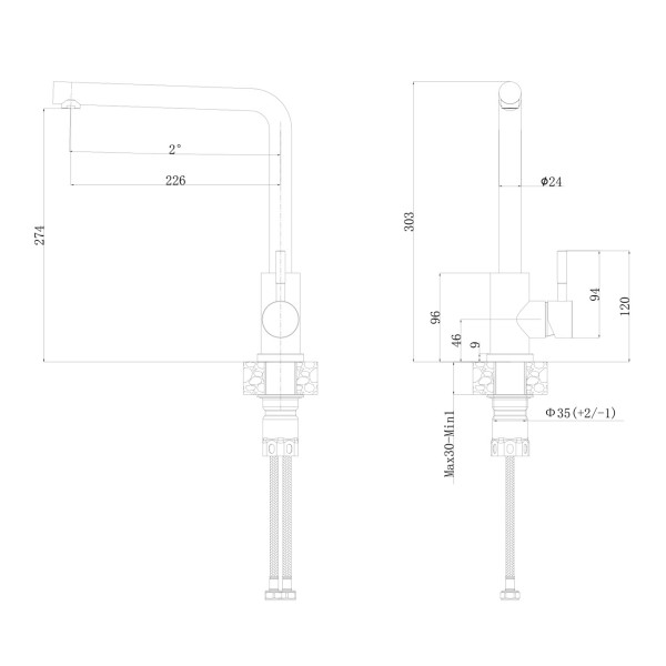 SET kuhinjskega korita in armature QUADRO100FE