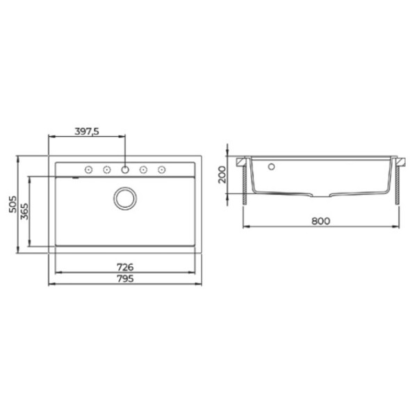 Kuhinjsko korito QUADRO SQQ103P