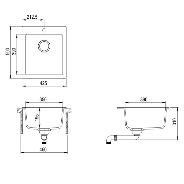 Kuhinjsko korito SIMPLEX SQS100